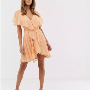 ASOS DESIGN cape back dipped hem mini dress - 6